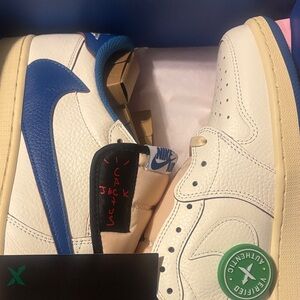 Nike Cream and Blue Sneakers